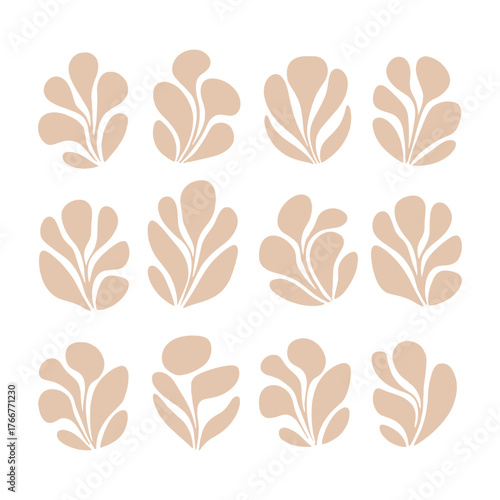 Floral pattern design with soft, organic shapes in beige tones perfect for modern home decor