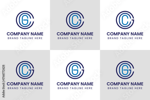 Letters CGG GGC GCG GCC CCG CGC Monogram Logo Set, suitable for any business