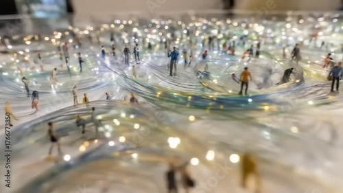 Wallpaper Mural Miniature worlds: A conceptual art installation featuring tiny people and illuminated paths Torontodigital.ca