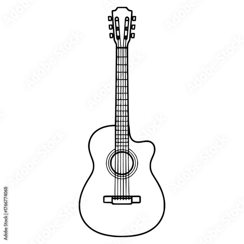 Acoustic guitar: a sleek and timeless outline of an acoustic guitar, ready to bring the sounds of music.