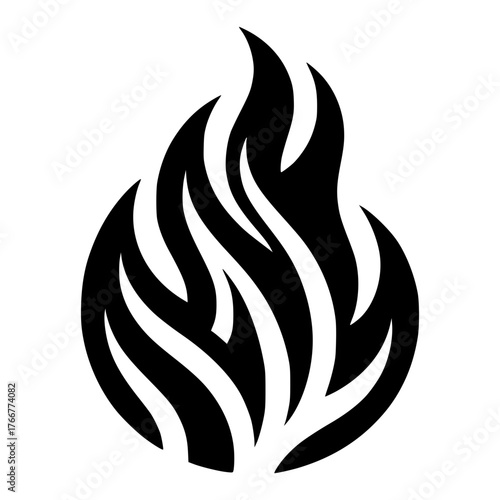 Flame Emblem: An artistic rendering of a blazing flame, with the simple yet elegant depiction that symbolizes energy, passion, and transformation.