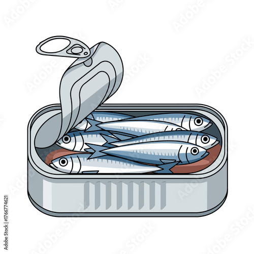 An open tin can filled with sardines packed tightly together