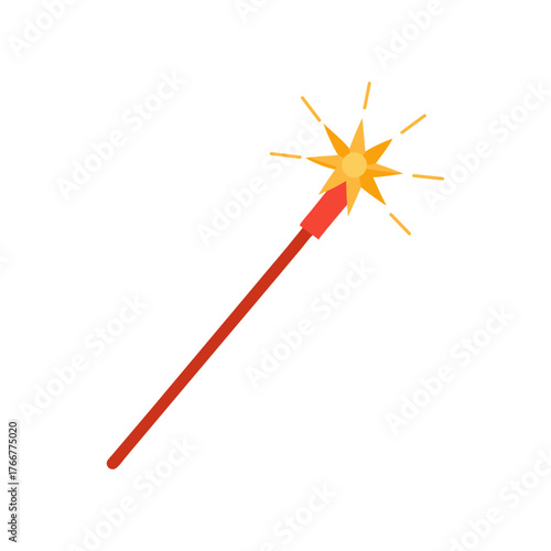 a sparkler or firework stick  simple flat color vector art