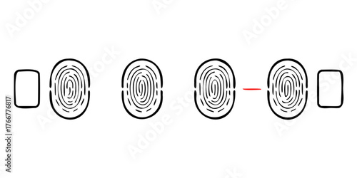 Fingerprint icon Black & white. Simple vector illustration isolated on transparent background. for your apps, websites and security purpose
