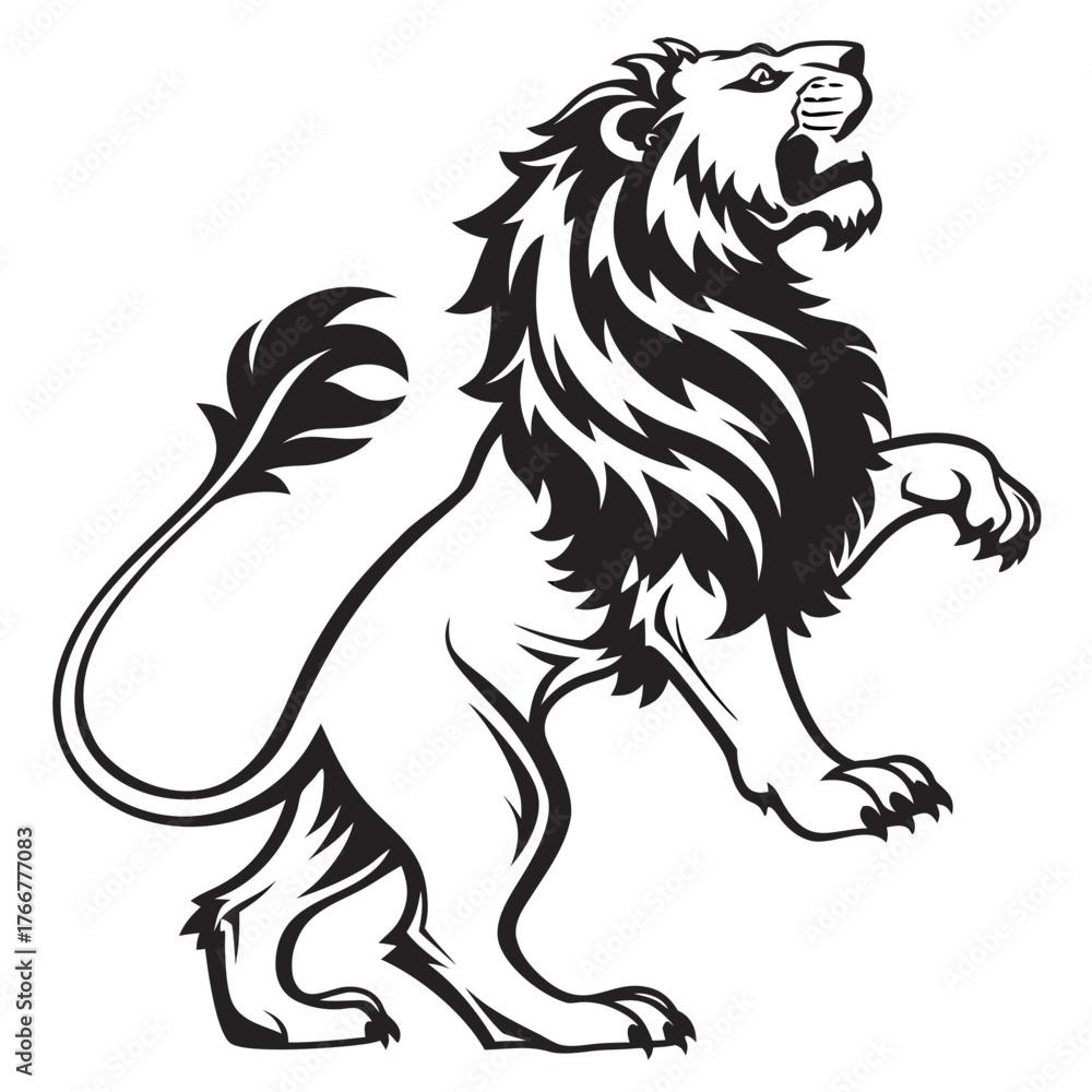 Fototapeta premium Heraldic Lion Rampant Vector Illustration