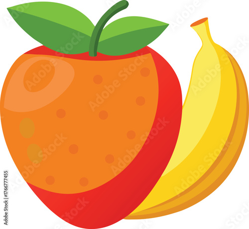 Healthy tropical fruit assortment banana peach fresh food ingredient delicious