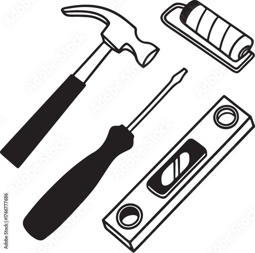 Creative illustration of an engineer's helmet and industrial tools showing precision, design, and craftsmanship