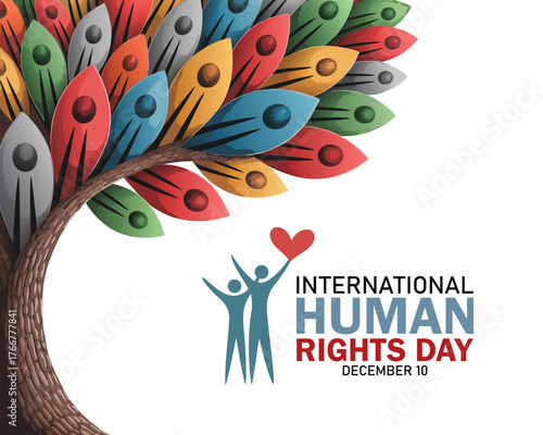 illustration of International human rights day vector design, 10 December. design for poster, flyer, banner, and symbol of humanity and life.