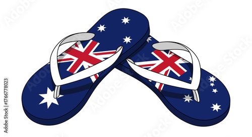 Pair flipflops with the australian flag design
