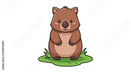 Cute cartoon squirrel holding an acorn