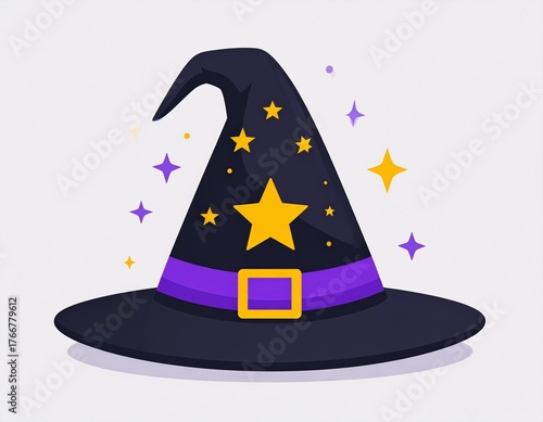 Chapeau de sorcière vectoriel – icône graphique minimaliste d’Halloween