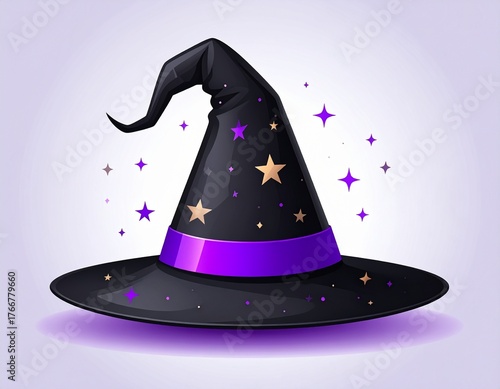 Chapeau de sorcière vectoriel – icône graphique minimaliste d’Halloween