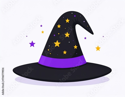 Chapeau de sorcière vectoriel – icône graphique minimaliste d’Halloween