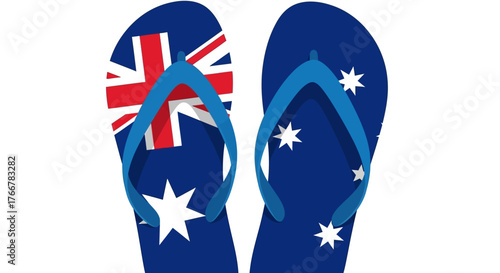 Pair flipflops with the australian flag design
