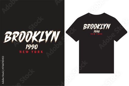 Brooklyn 1990 New York T Shirt Design, Brooklyn T Shirt Design Vector Fro Print, New York T Shirt Design.