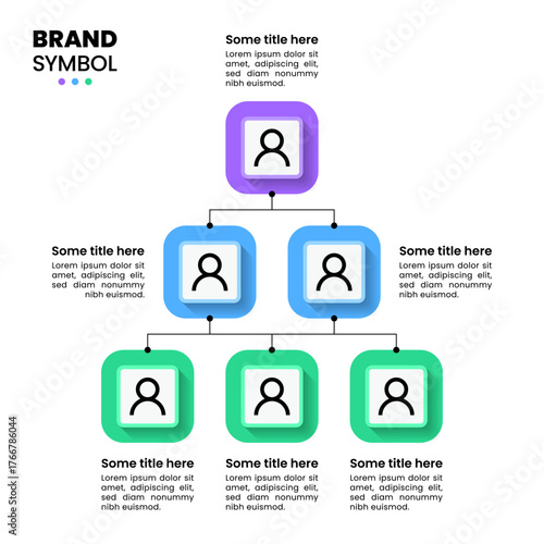 Infographic template. Business hierarchy with 3 layers