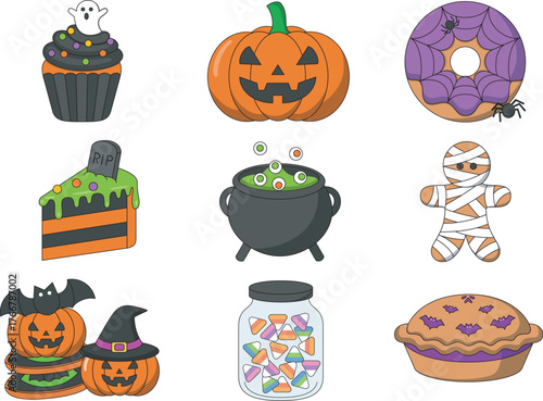 Bakery Halloween clip-art set