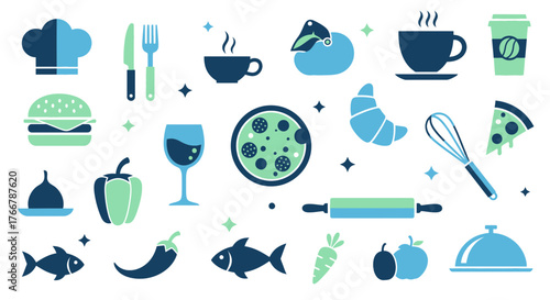 Culinary Delights A Collection of Food and Drink Icons.