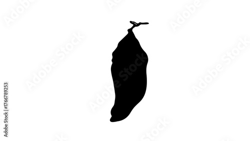 Silhouette of a caterpillar chrysalis or cocoon