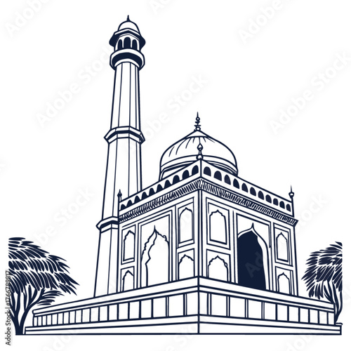 taj mahal vector illustration