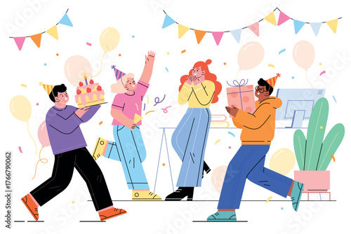 Celebrating a joyful birthday party with friends