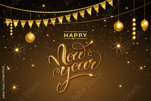 Elegant New Year Celebration with sparkling lights