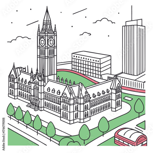 vector illustration of london city