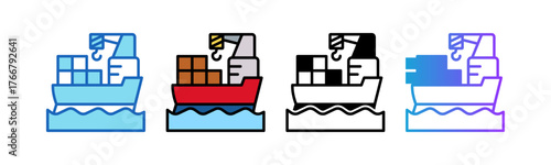 Freight & Shipping multistyle icon