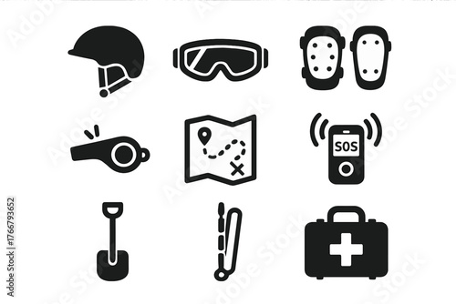 Essential safety equipment and emergency rescue tools for outdoor activities