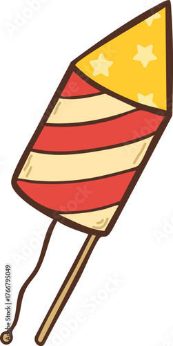 firecracker cartoon doodle hand drawn