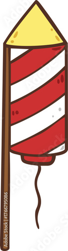 firecracker cartoon doodle hand drawn