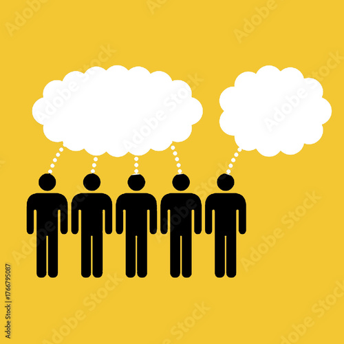 business people with speech bubbles