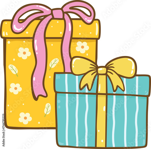 gift box cartoon doodle hand drawn