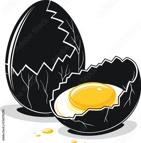 vector illustration of a fried egg