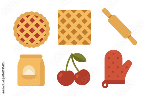 Essential kitchen tools and ingredients for making homemade dessert pie