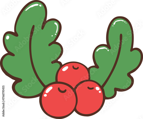 Christmas mistletoe decoration cartoon doodle hand drawn
