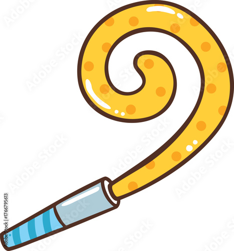 party blower cartoon doodle hand drawn