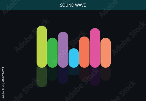colorful graph chart sound wave icon