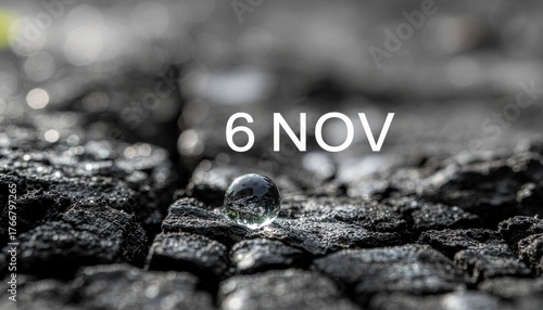 Iconic International Day A Water Drop on Charred Wood - Remembrance