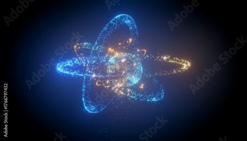 International Day of Iconic Science Atomic Model Sparkles in the Void