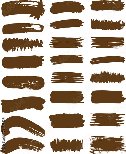 Set of antique grunge brush strokes vector banner label design elements collection