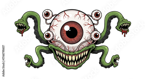 Fearsome Dungeons and Dragons Monster with Multiple Eyes and Tentacles