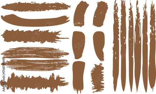 A vector illustration of a set of different kinds of chocolate, spices, and coffee beans on a white background