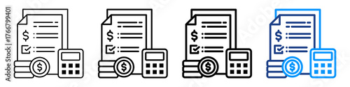 Budget Icon Different Style Outline Collection Set.