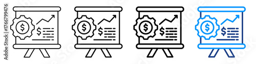 Projection Icon Different Style Outline Collection Set.