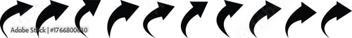 Arrow up icons.   Set of rising arrows . Arrow isolated vector graphic elements. 