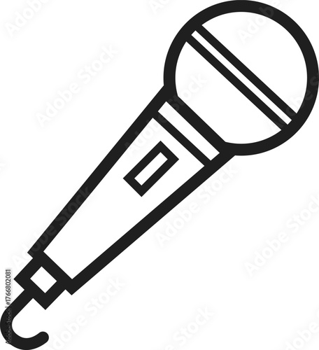 Microphone vector illustration audio recording equipment