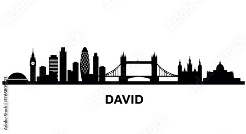 London cityscape silhouette featuring iconic landmarks and modern architecture