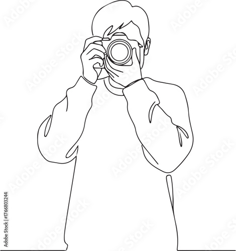 Creative artist captures perfect moment with modern camera, inspired by innovation