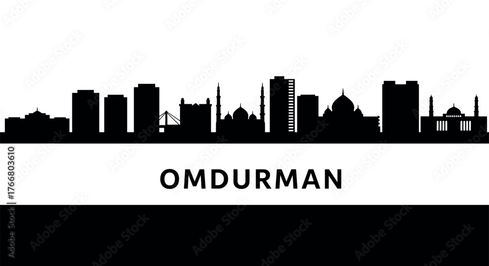 Obraz premium Omdurman skyline silhouette with iconic buildings and landmarks